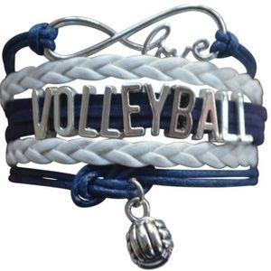 Girls Volleyball Bracelet - Navy & White